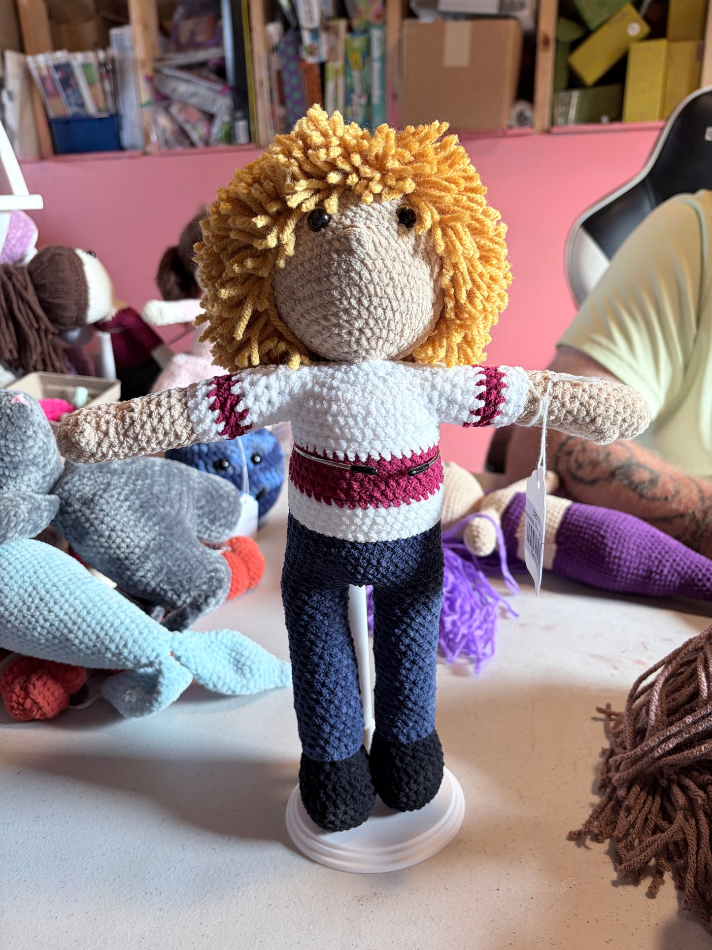 Crocheted 12 in doll