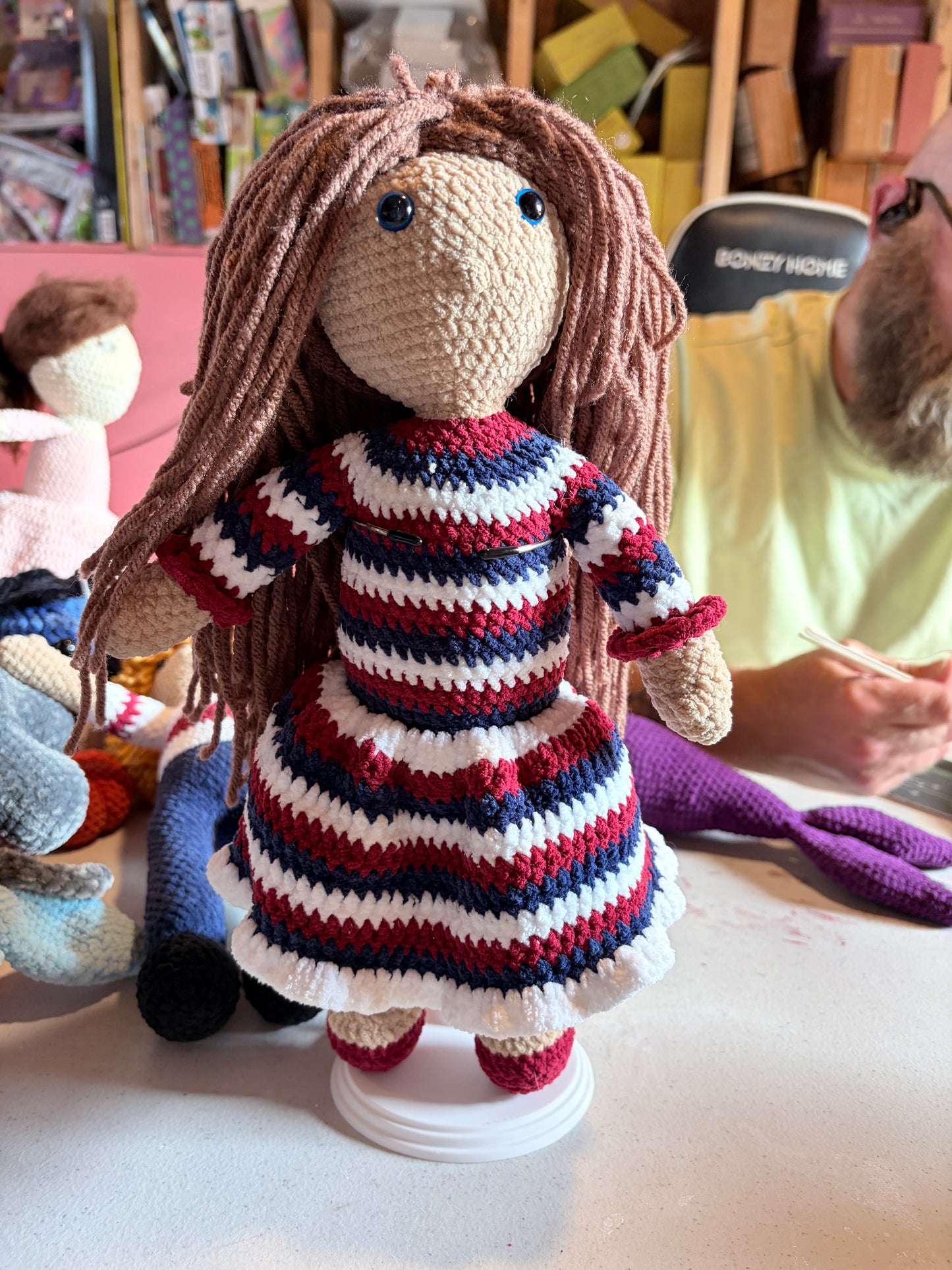 Crocheted 12 in doll