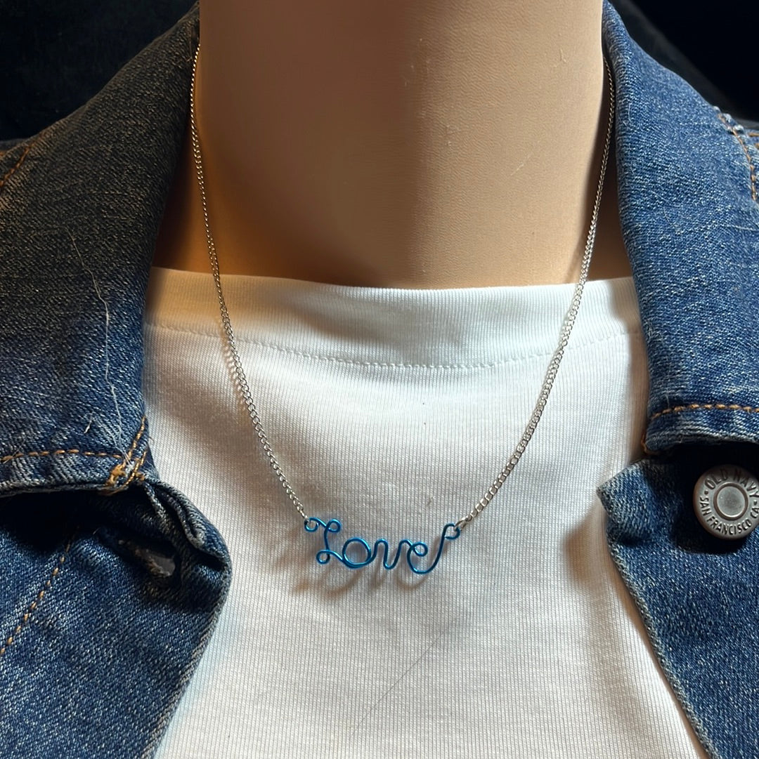 Wire worked “Love” Necklace