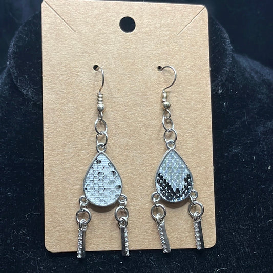 Leather worked earrings