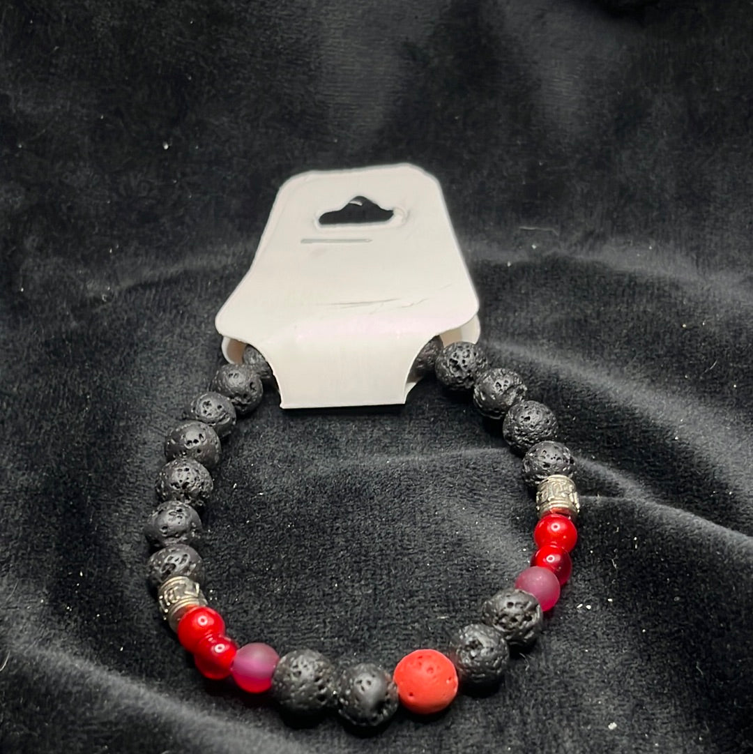 Stretch Bracelets with Lava beads