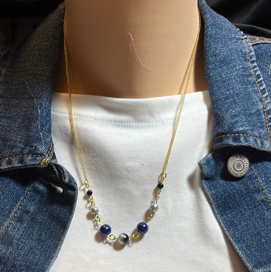 Simple Beaded Gold Chain Necklace