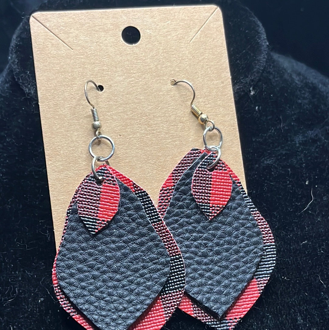 Leather worked earrings