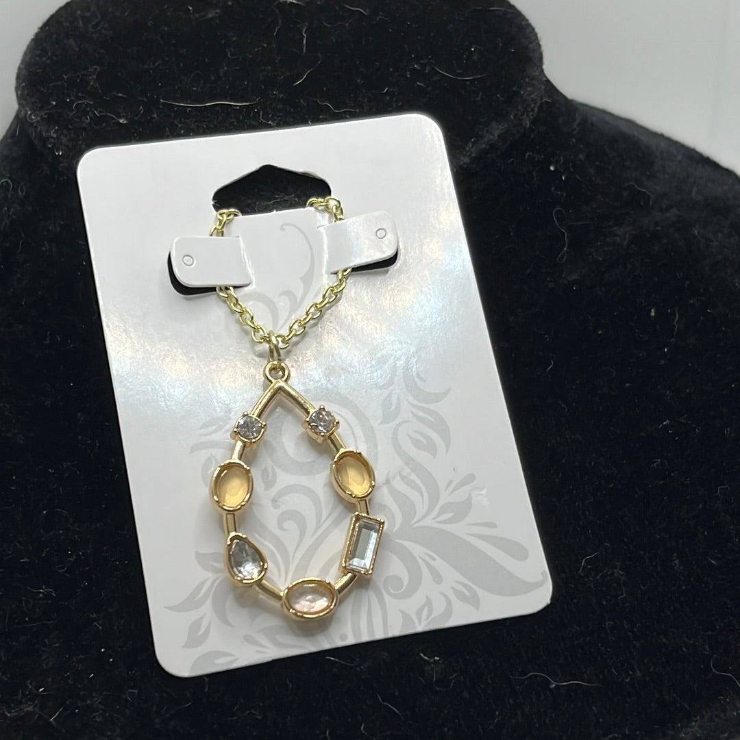 Gold Chain with teardrop charm