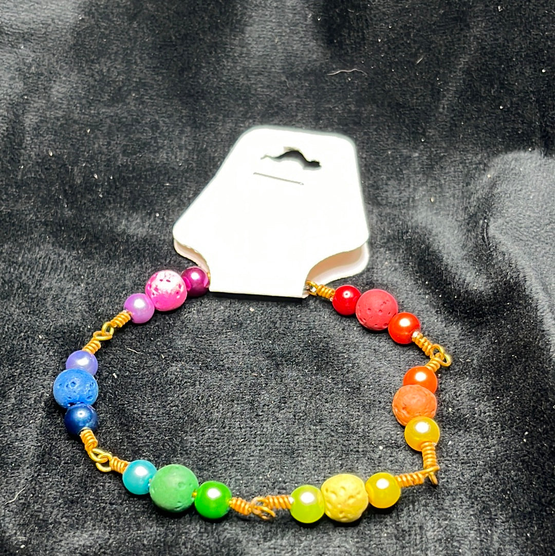 Rainbow Chain Link Bracelet