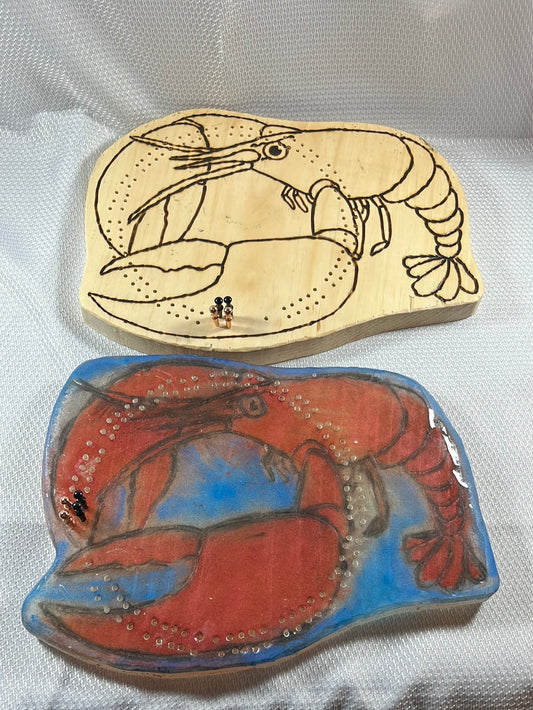 Lobster cribbage board