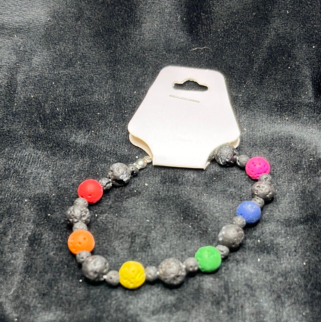 Rainbow Lava bead bracelet