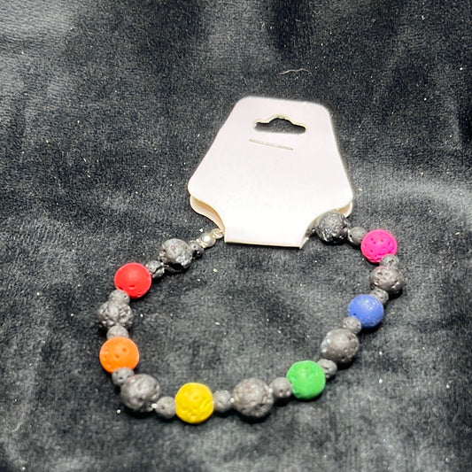 Rainbow Lava bead bracelet