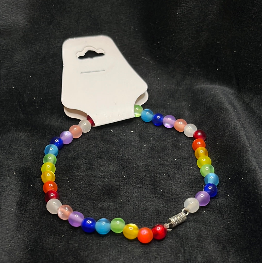 Large rainbow beaded bracelet