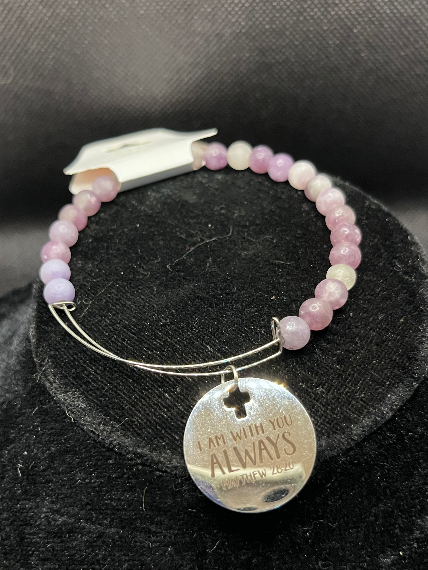 "I am with you always"  charm beaded bracelet