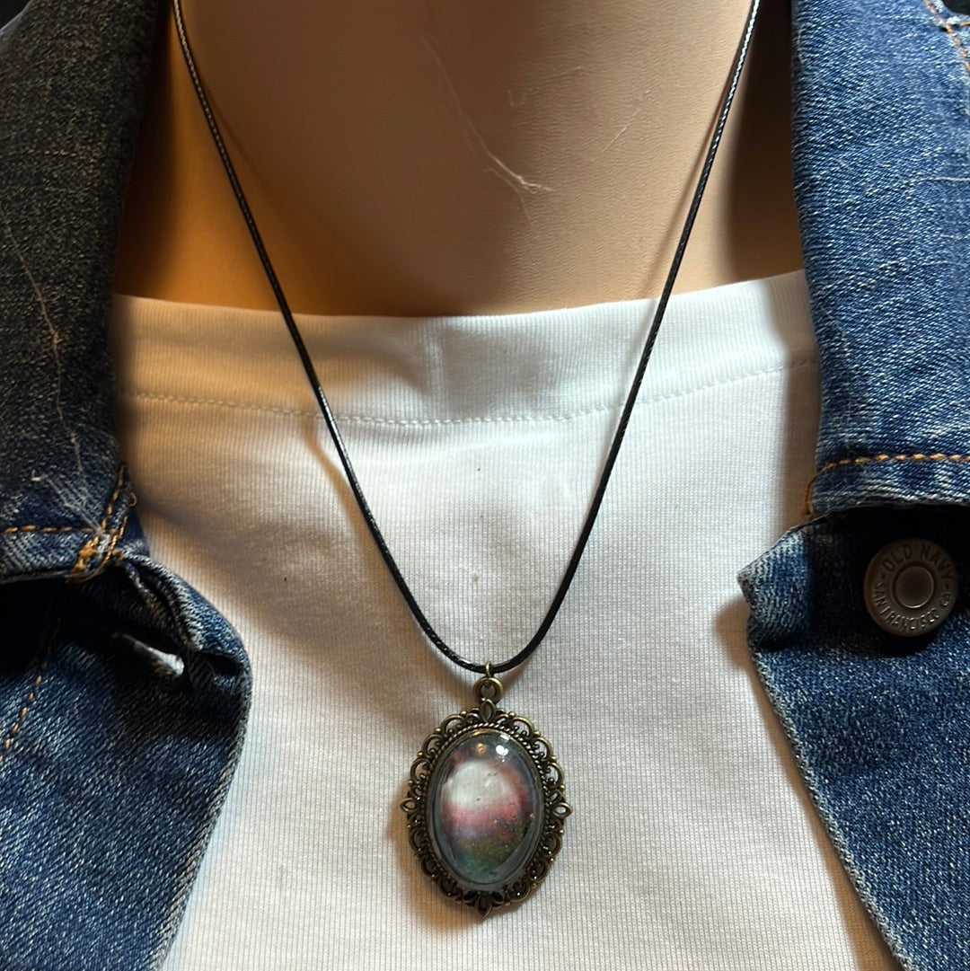 Galaxy Necklaces with leather cord